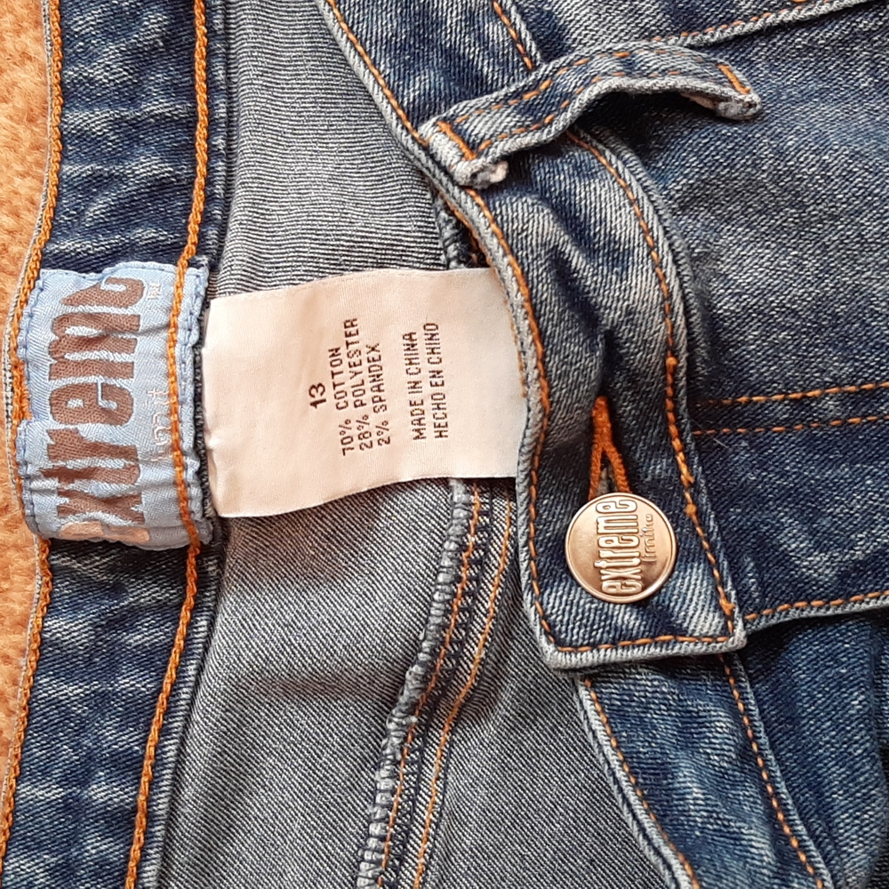 Extreme Rhinestone Split Hem Jeans. - image 3